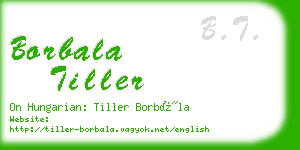 borbala tiller business card